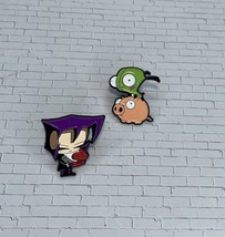 2 Pieces Invader Zim Enamel Pin 1.1 Inch Gaz and Gir On A Pig! Backpack Pin - £11.23 GBP