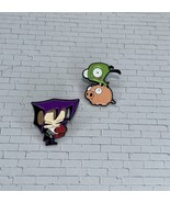2 Pieces Invader Zim Enamel Pin 1.1 Inch Gaz and Gir On A Pig! Backpack Pin - £11.06 GBP