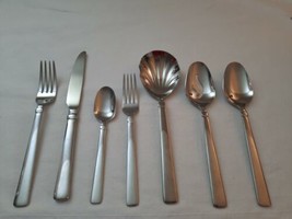 Attalia Oneida Stainless 18/0 Flatware Lot 7 Pcs Knife Spoon Fork Serving Spoons - £31.01 GBP