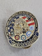American Warriors Army Navy USAF USMC USCG Honor Lapel Pin Badge 1.1&quot; Ea... - $7.87