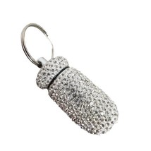 PURSE FOB Case Mint Container Holder Keychain Bling Rhinestone Sparkle S... - £12.94 GBP