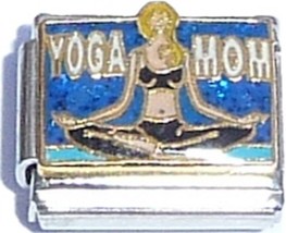 Yoga Mom On Blue Italian Charm - £7.09 GBP