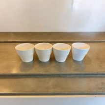 Crate and Barrel Set Of 4 White Popcorn Bowls Ceramic 4 5/8”x 5 5/8” - £23.31 GBP