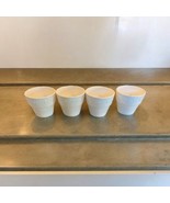 Crate and Barrel Set Of 4 White Popcorn Bowls Ceramic 4 5/8”x 5 5/8” - £23.18 GBP