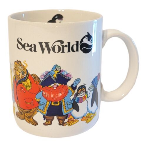 Primary image for VINTAGE SeaWorld 90’s Coffee Cup Tea Mug Shamu Whale Dolphin Otter Sea Lion EUC!