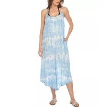 Raviya Swim One-piece Sleeveless Pocket Jumpsuit Swimwear Cover-up Misty Tie Dye - $41.14