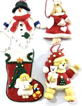 Lot Of 4 Polymer Clay Handmade Christmas Ornaments 4” - $125.55 MXN