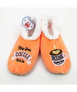 Snoozies Women&#39;s May Your Coffee Kick Non Skid Slippers Medium 7/8 Orange - $236.18 MXN