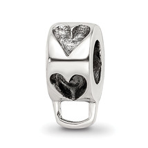 Silver Reflections Heart w/Loop for Click-on Bead QRS557 - £29.47 GBP