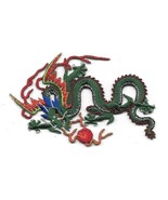 Green Dragon Figure Embroidered Die Cut Patch, NEW UNUSED - $148.14 MXN