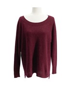 Red Cashmere Sweater 14th &amp; Union High Low Long Sleeve Boat Neck Size S - $37.74