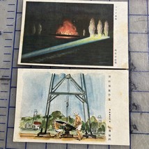 Vintage Japanese Postcards WWII 1940s Ship On Fire Naval &amp; Men Working - $382.94 MXN