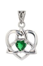 Jewelry Trends Small Celtic Trinity Knot Heart Sterling Silver Pendant with Gems - £55.46 GBP