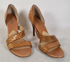 Michael Michael Kors Womens Snake Print Leather Gold Sandal Heels 36.5 - £53.49 GBP
