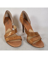Michael Michael Kors Womens Snake Print Leather Gold Sandal Heels 36.5 - £53.71 GBP