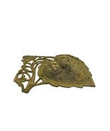 Vintage Etched Brass Heart and Floral Trinket dish Ashtray - £15.25 GBP