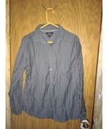 Marc Anthony Long Sleeve Shirt Mens L Gray Button Up Natural Stretch Sli... - £14.67 GBP