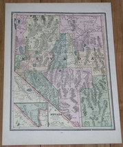 1896 Original Antique Map Of Nevada - £14.21 GBP