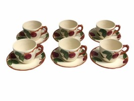Set of 6 Vintage Franciscan Apple Pattern Cup &amp; Saucer Sets Made In USA 5-7/8&quot; - £22.41 GBP