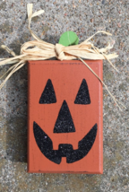 Fall Decor Wood Pumpkin Block H62231 - £3.15 GBP