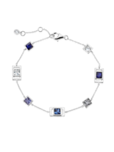 Authentic Crislu Square Princess Cut Colored Stone Bracelet - £149.56 GBP