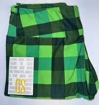 NEW LuLaRoe OS (2-10) Green Shades Black &amp; Blue Plaid St Patrick’s Day L... - £29.91 GBP