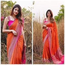 Zari Weaving Lichi Silk Saree, Wedding Saree, Gift for Her - £46.09 GBP