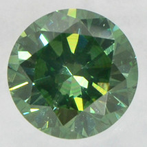 Round Shape Diamond Fancy Green Loose Enhanced 0.35 Carat SI2 IGI Certificate - £287.11 GBP