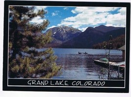 Colorado Postcard Grand Lake With Rocky Mountain National Park Background - £2.36 GBP