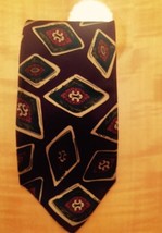 Christian Dior 100% Silk Purple Eggplant W Abstract Design Neck Tie - £14.84 GBP