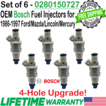 OEM x6 Bosch 4-Hole Upgrade Fuel Injectors for 1987 Ford LTD Crown Victo... - $148.49