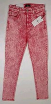 7 Seven For All Mankind High Waist Ankle Skinny Sz. 26 Red Acid Washed AU8229399 - £33.34 GBP