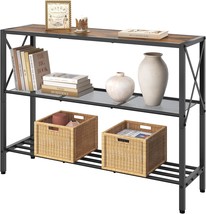 The Rustic Brown And Black Hoctieon Industrial Console Table Is A, And O... - $66.93