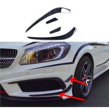 4PCs Glossy Black Front Bumper Side Canards for Mercedes W176 A250 A45 AMG 13-15 - £48.34 GBP