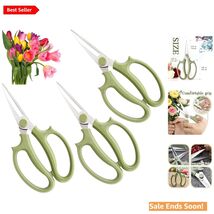 Garden Floral Scissors 3 Pack Green Pruning Shears for Precise Garden an... - $20.74