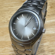 Fossil Quartz Watch FS-2906 Men 50m Silver Tone All Steel Date New Battery 7&quot; - £21.32 GBP