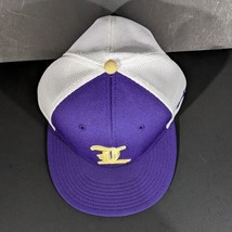 Purple Gold Hat with Old English L Size Large Under Armour Explorer Logo Trucker - £15.98 GBP