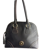 Vintage DOONEY &amp; BOURKE Leather Brown Bowler Pebble Handbag Purse - £42.52 GBP