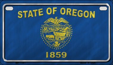 Oregon State Flag Metal Novelty Motorcycle License Plate - $18.95