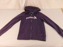 Children Youth Unisex Hurley Purple White Full Zipper Hooded Hoodie 30821 - $21.86