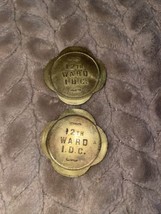 2-Scarce Brass 12th Ward I.D.C. York, PA Democratic Club Trade Tokens - $4.94