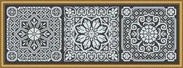 Antique Square Tiles Sampler Monochrome Set 2 Cross Stitch Crochet Patte... - $5.00