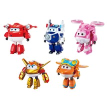 Super Wings 5&quot; Transforming Toys 5-Pack, Supercharged Jett, Supercharged Paul, S - £71.88 GBP