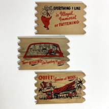 Vintage Wood Saw Tooth Humorous Comic Postcards Mid Century Set of 3 - £15.71 GBP