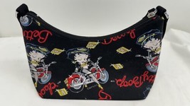 BETTY BOOP ON MOTORCYCLE PRINT CANVASS HANDBAG 9x7x4 INCHES - $29.65