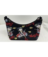BETTY BOOP ON MOTORCYCLE PRINT CANVASS HANDBAG 9x7x4 INCHES - £23.49 GBP