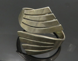 MEXICO 925 Sterling Silver - Vintage Modernist Bypass Cuff Bracelet - BT7295 - £238.49 GBP
