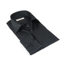 Mens 100% Italian Sheen Cotton Shirt High Quality SORRENTO Turkey 1131 Black image 5