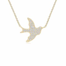 ANGARA Natural Diamond Dove Pendant Necklace in 14K Gold (Grade-HSI2, 0.21 Ctw) - £792.21 GBP