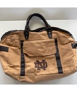 VINTAGE NOTRE DAME FIGHTING IRISH &quot;ND&quot; WAXED CANVAS FIELD DUFFLE BAG PURSE - $27.74